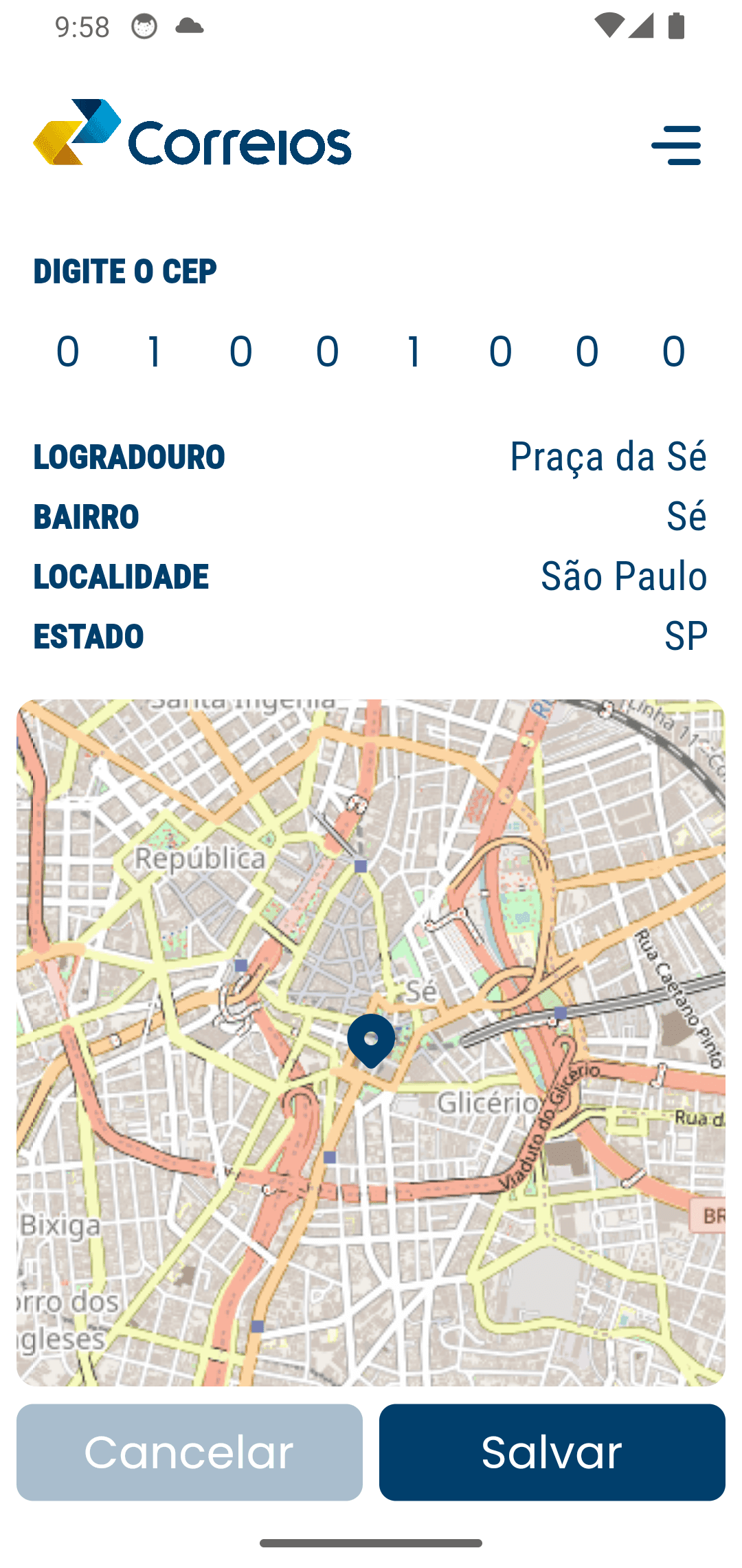 Localizador pelo CEP 1